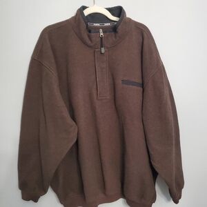 JoS A Bank Men Brown Ledbetter Fleece Quater Zip Golf Sweater XXL Casual Neutral